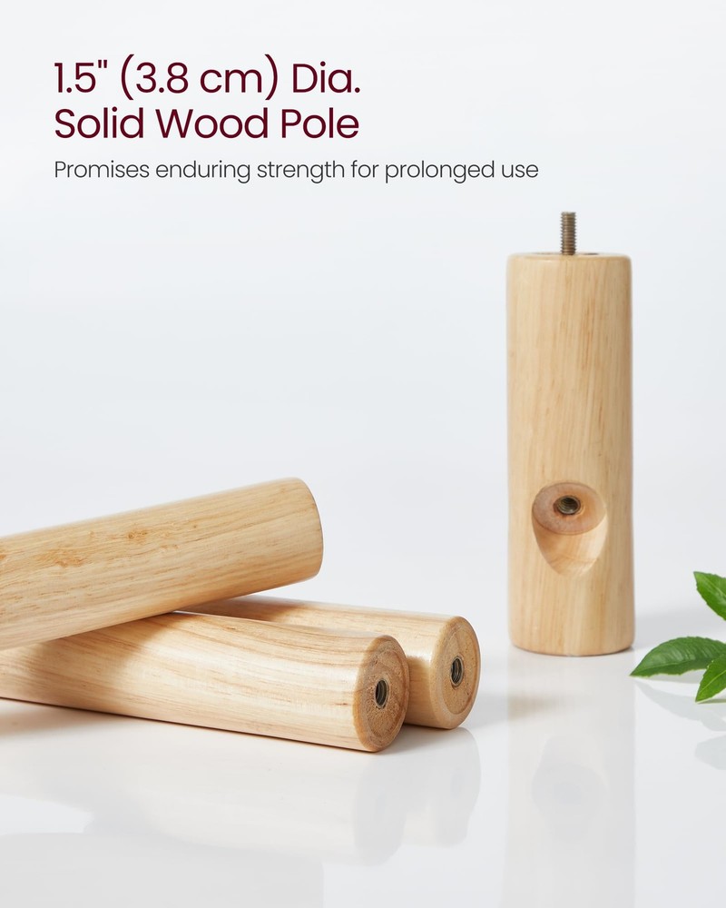 VASAGLE Solid Wood Coat Rack, Free Standing Coat Rack, Tree-Shaped Coat Rack