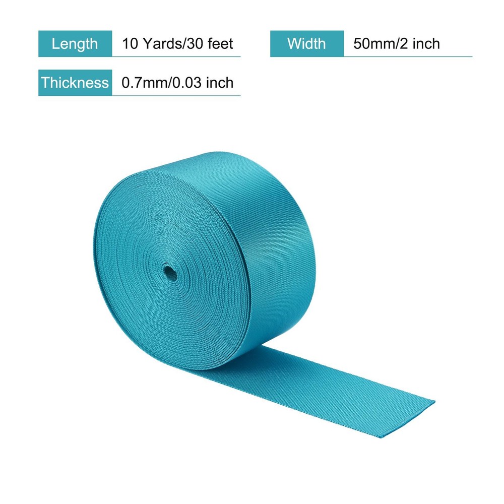 Flat Nylon Webbing Strap 2 Inch 10 Yards Blue for Backpack, Luggage-rack