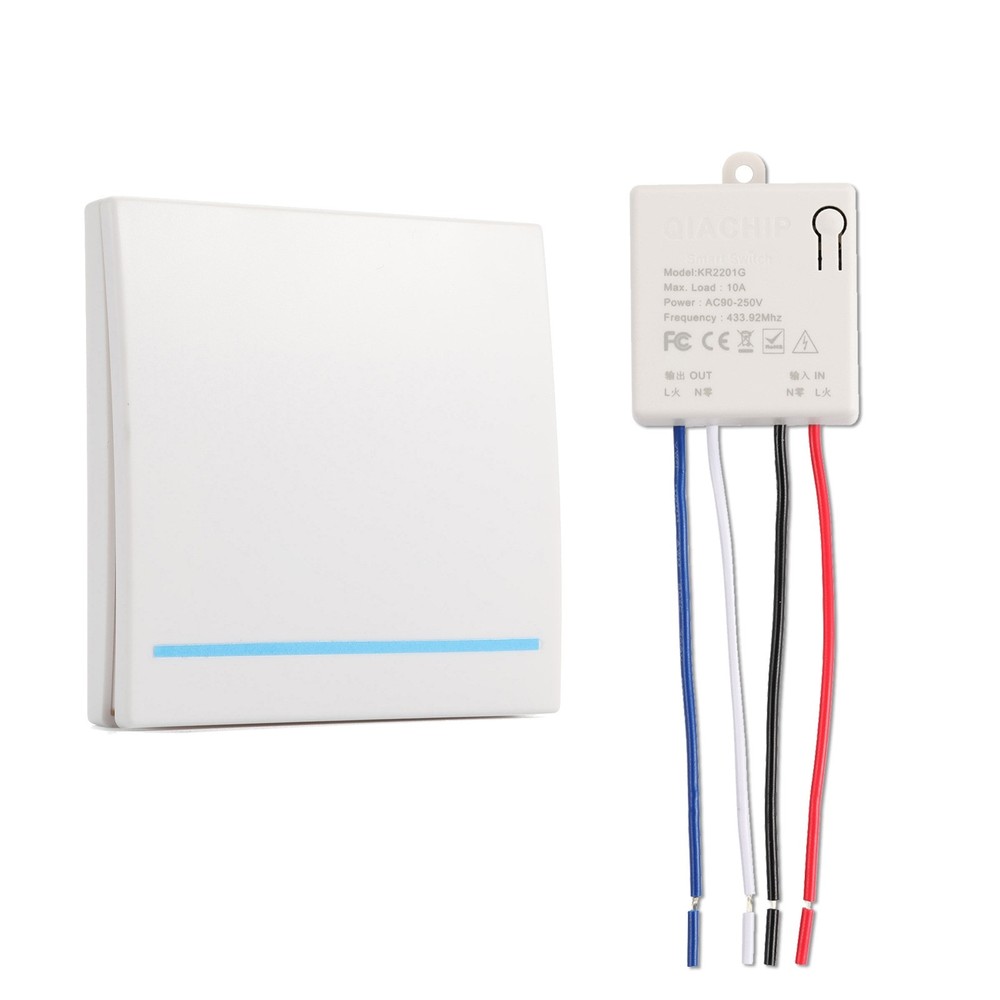 1set Wireless Switch 433mhz Receiver Module No Wiring Easy&Flexible Installation