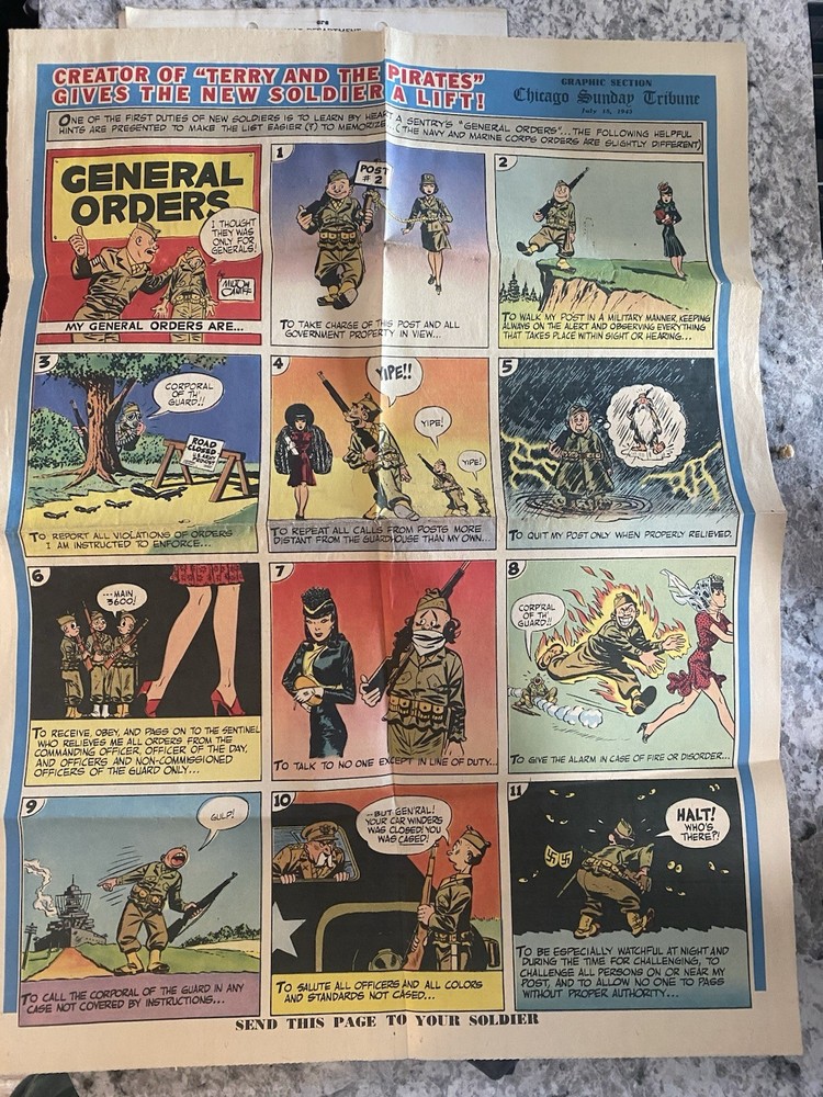 World War 2 Documents Enlistment, Physical Examination And Comic Page Service