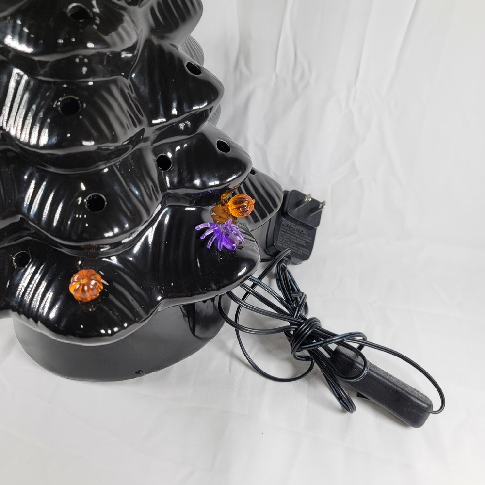 Mr. Christmas 12" Illuminated Ceramic Nostalgic Tree Black -Missing ORNAMENTS