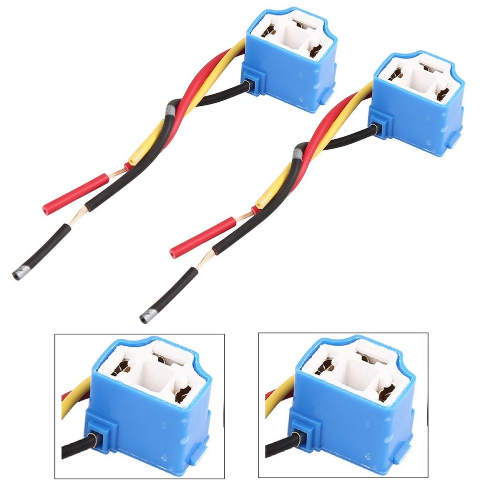 Wire Pigtail Female Ceramic A H4H Two Harness Head Light Bulb Socket Connector