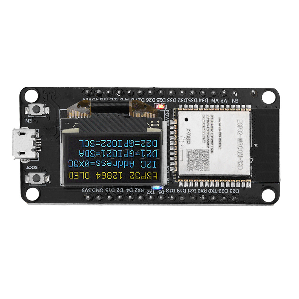 0.96" ESP32 ESP-WROOM-32D WIFI Bluetooth Development Board OLED CH340C Module