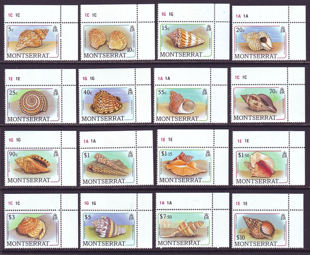 Montserrat 1988 SC 681-696 MNH Set Shell