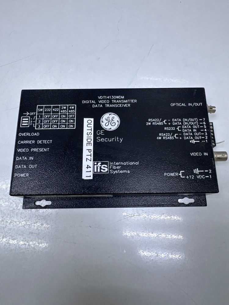 GE Security vt14130WDM DIGITAL VIDEO TRANSMITTER DATA TRANSCEIVER