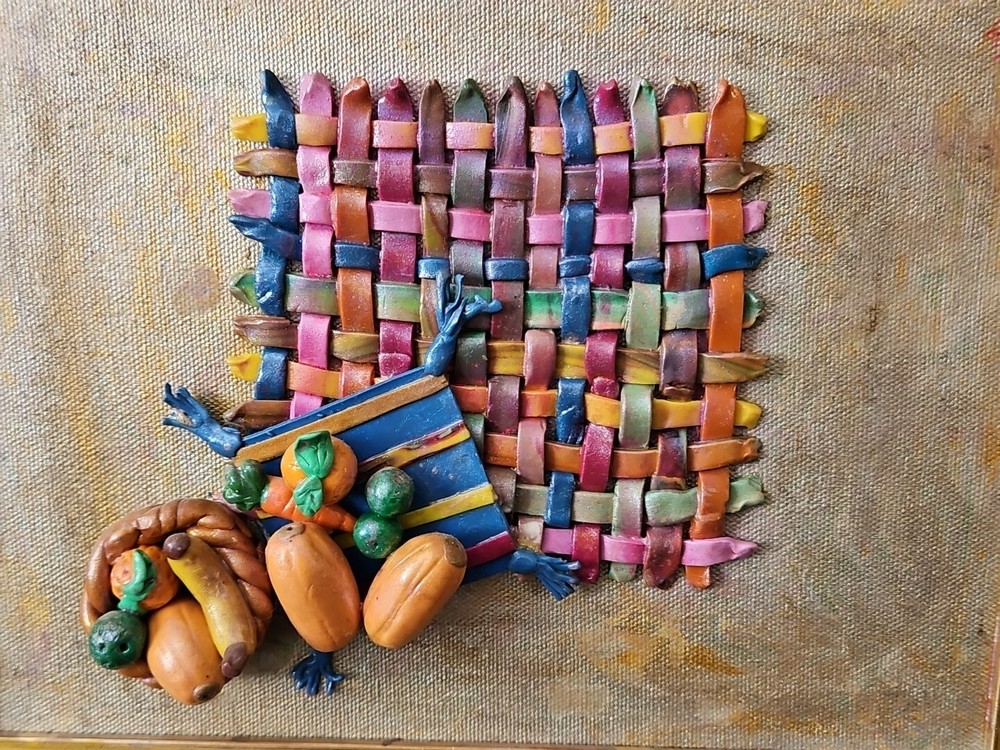 Still Life Framed Art Polymer Clay Gesso Frame