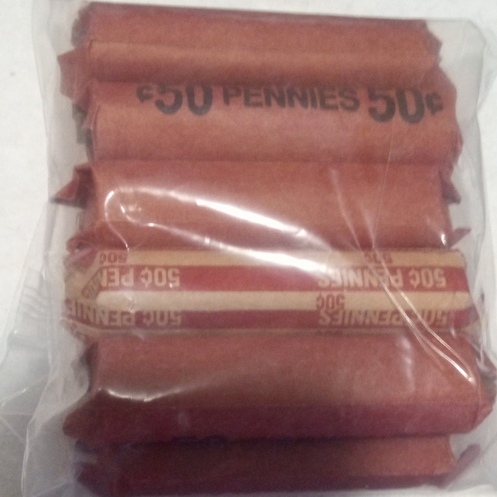 Penny Rolls 10 Circulated Wrapped Rolls Unsearched