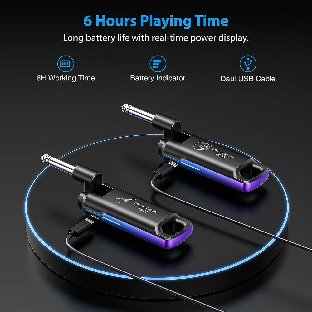 LEKATO UHF Wireless Audio Guitar System Electronic Guitar Transmitter Receiver