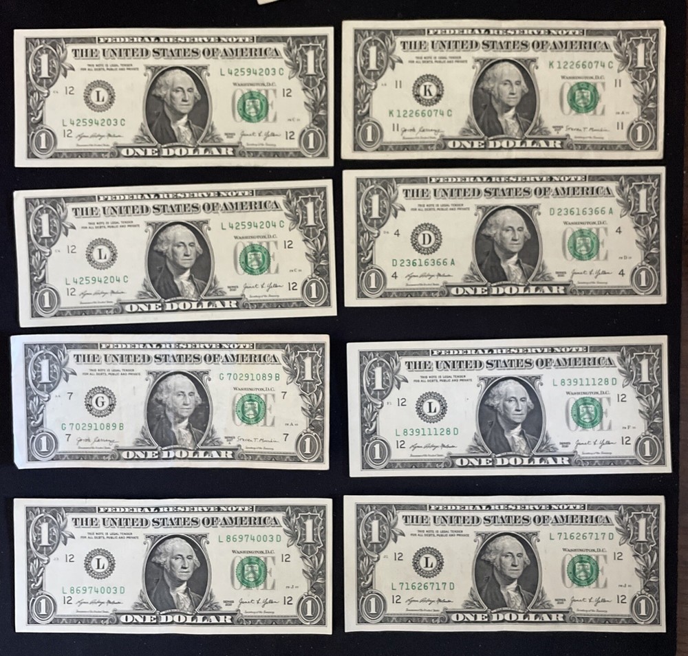 20 $1 FRN Mis Cut Errors. Left To Right. (WORTHLESS) Read Description!!!