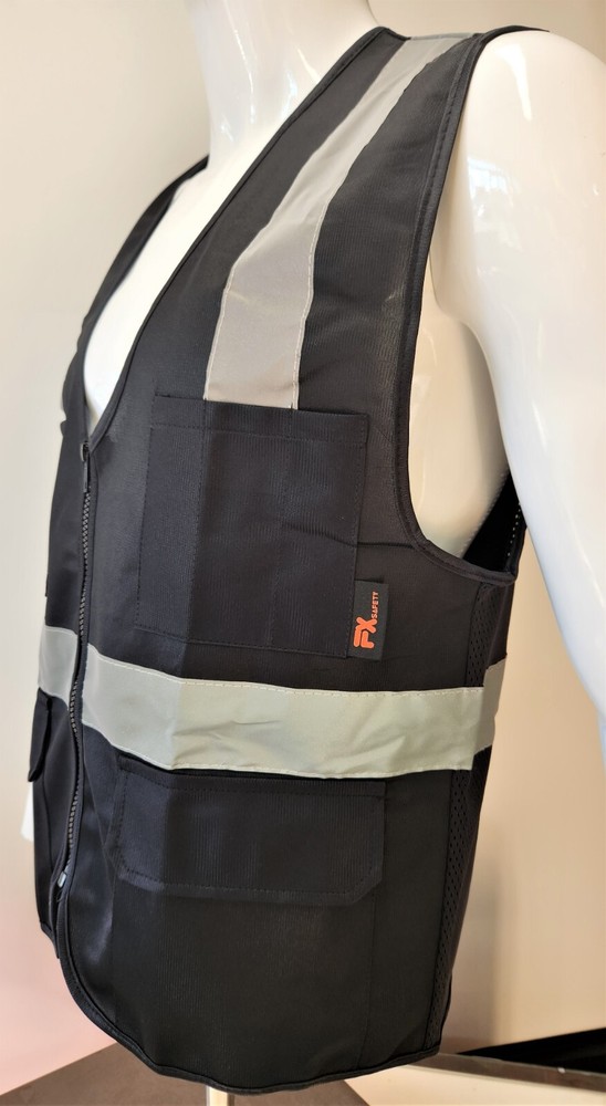 High Visibility Reflective Black Safety Vest