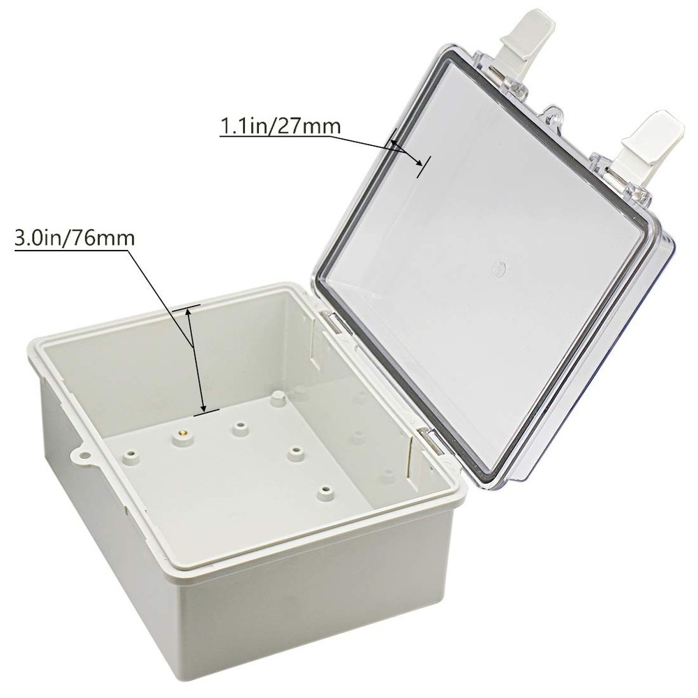Junction Box ABS Plastic Dustproof Waterproof IP65 Electrical Boxes Hinged Sh...