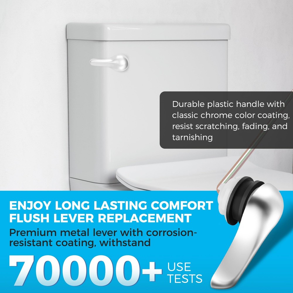 Yupjlia 2 Pack Toilet Handle Replacement Kit, Front Mount Toilet Flush Lever