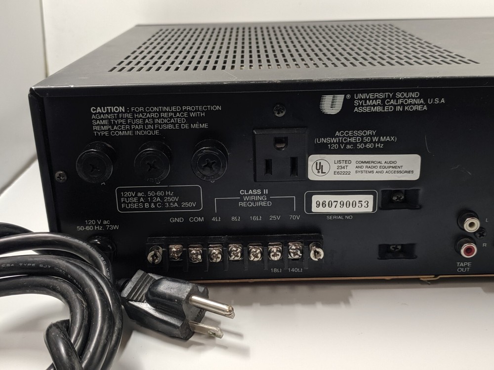 University Sound MA355B 35-Watt Amplifier **PLEASE READ**