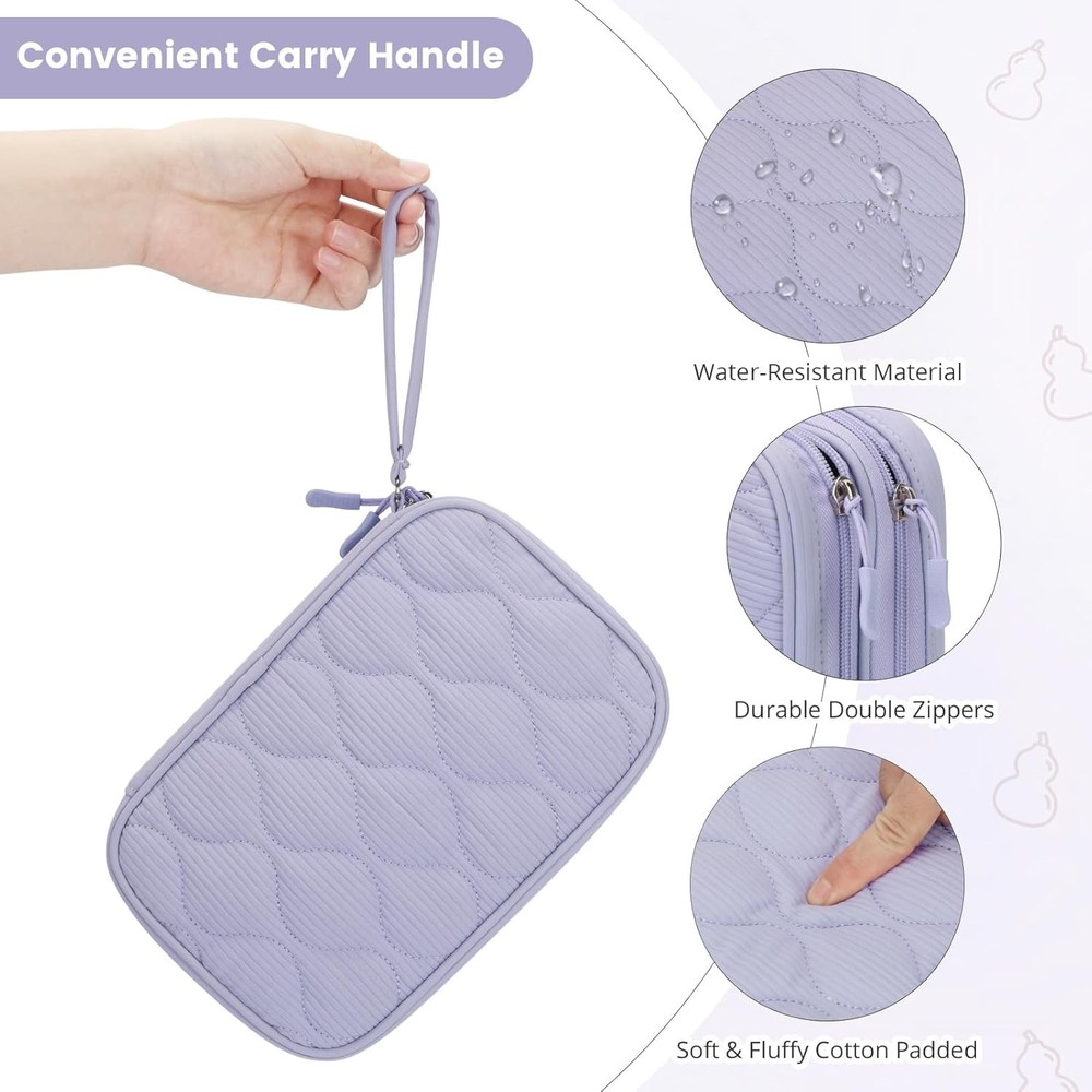 Tech Pouch - Lightweight Electronics Organizer Travel Case, Double Layers Cable