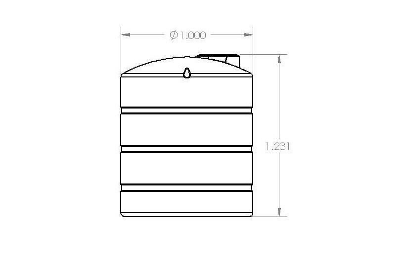 1/64 3D Printed 1000 Gal Vertical Tank