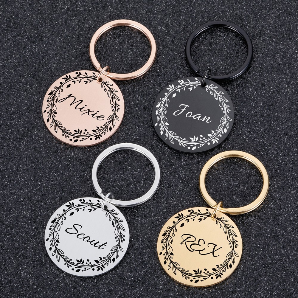 Personalized Dog & Cat ID Tags Silent Custom Engraved Pet Accessories