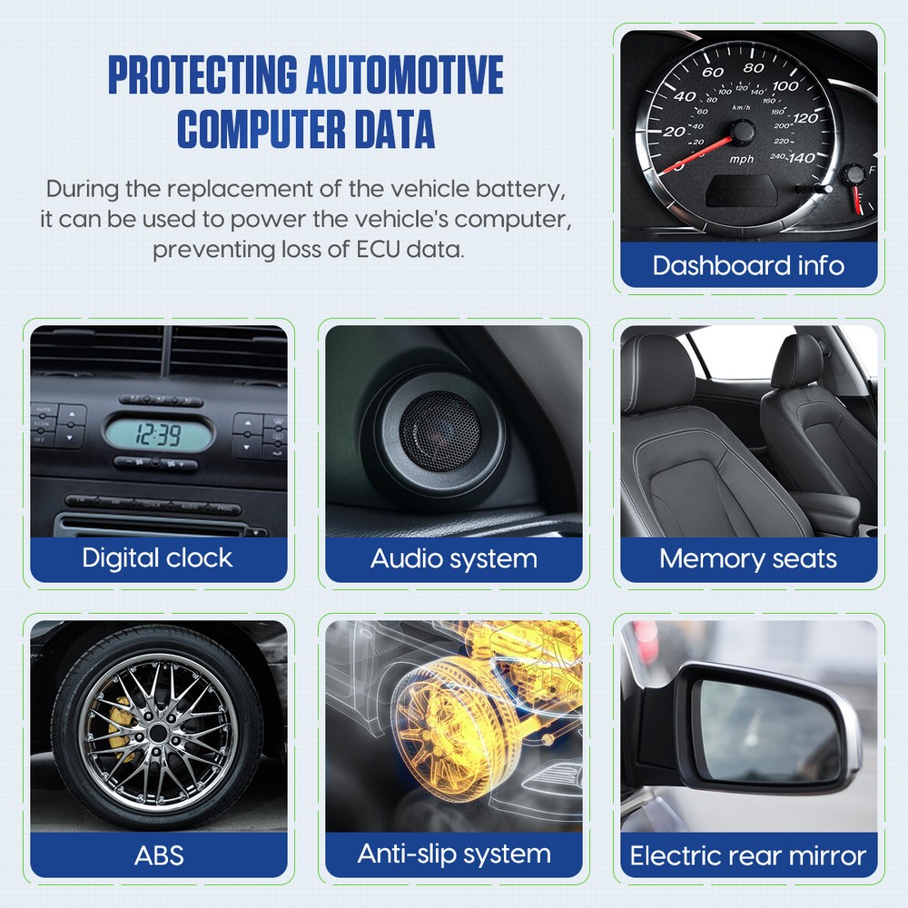 Professional 12V OBD2 Vehicle Auto ECU Memory Saver Car Battery Replacement Tool
