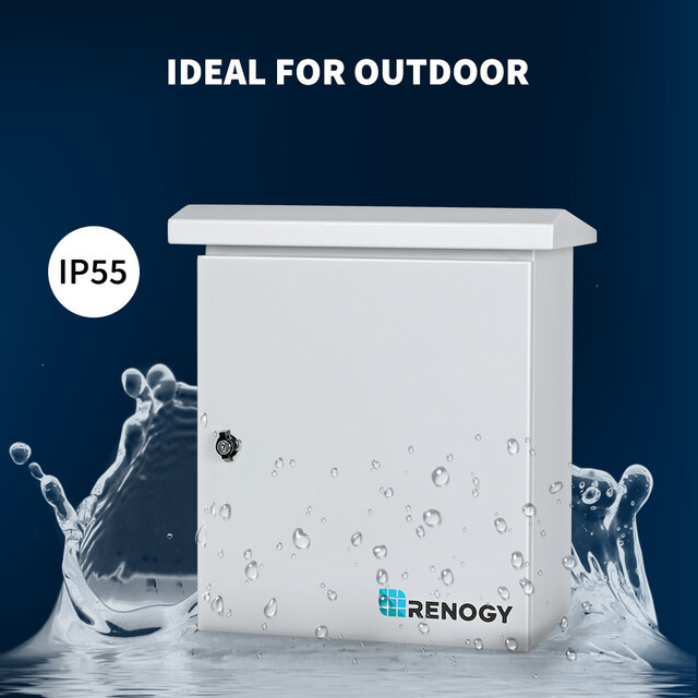 Renogy Combiner Box 5 String PV Grid Solar Panel w/ Built-in DIN Rails Labels