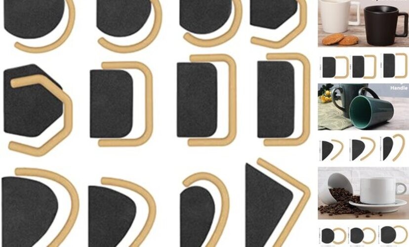 Pottery Mug Handle Molds 12Pcs Mug Handle Forms Mug Handle Making Tool Black