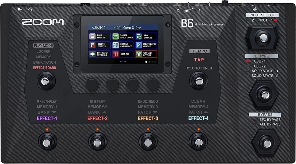 Zoom B6 Bass Multi-Effects Processor with 4 DI Boxes, A/B Switcher,...