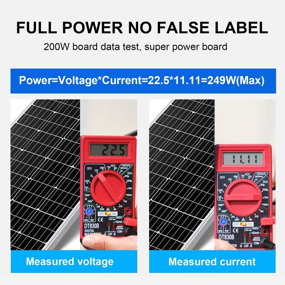 200W 12V Solar Panel High-Efficiency Monocrystalline 12V PV Module 12V System
