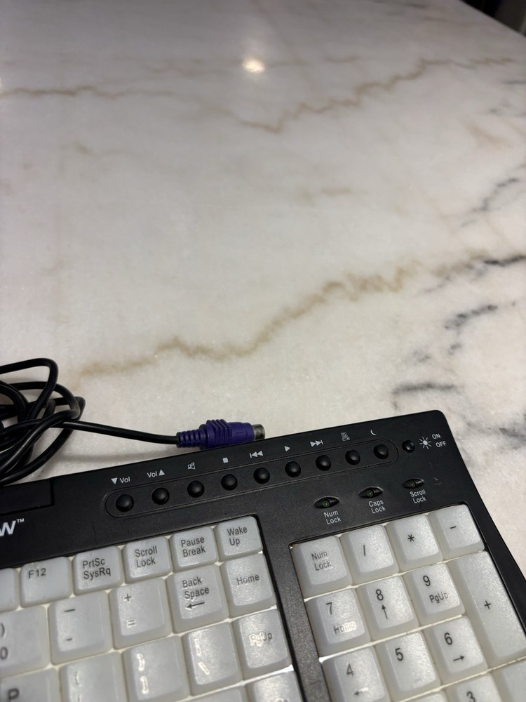 Flexiglow Light Speed Illuminated Multimedia Keyboard Wired Black and White Used