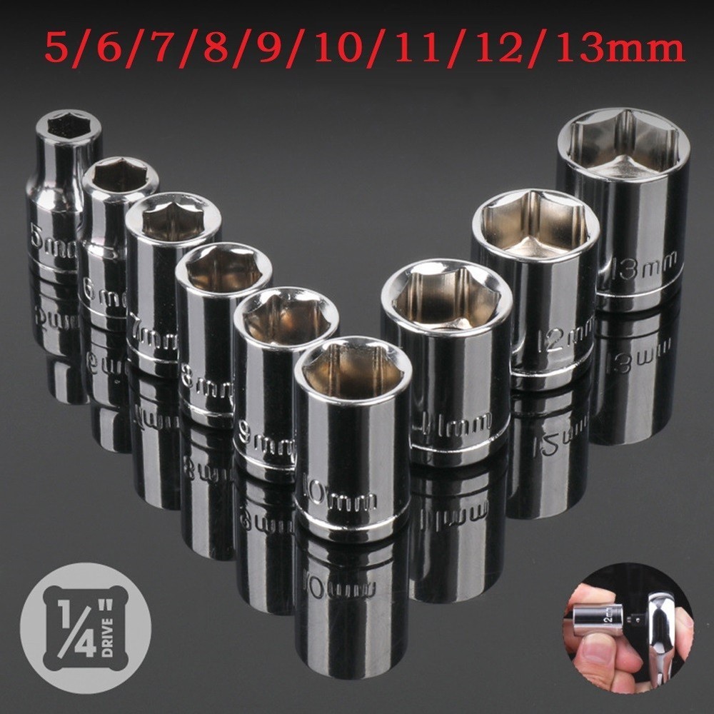 9 Pieces/set Hexagon Key Socket Combination 1/4 Inch Handle Hexagon Socket