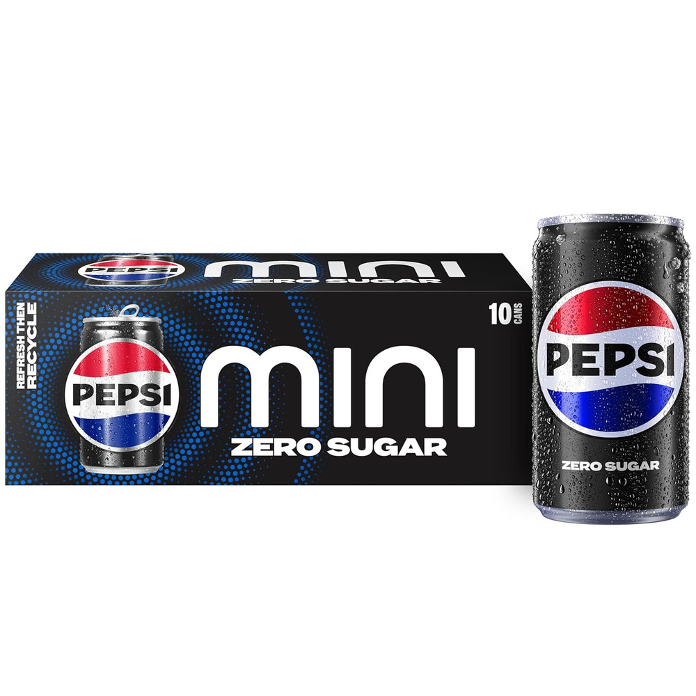 Zero Sugar Cola Soda Pop, 7.5 Ounce Mini Cans, (10 Pack)