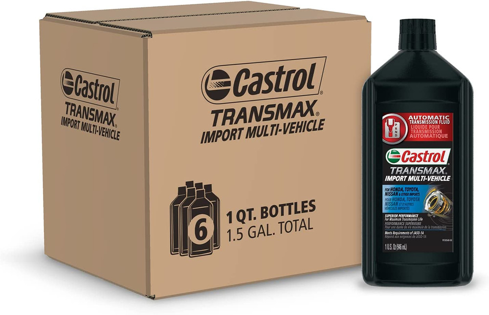 Castrol Transmax Import Multi-Vehicle Automatic Transmision Fluid, Pack of 6