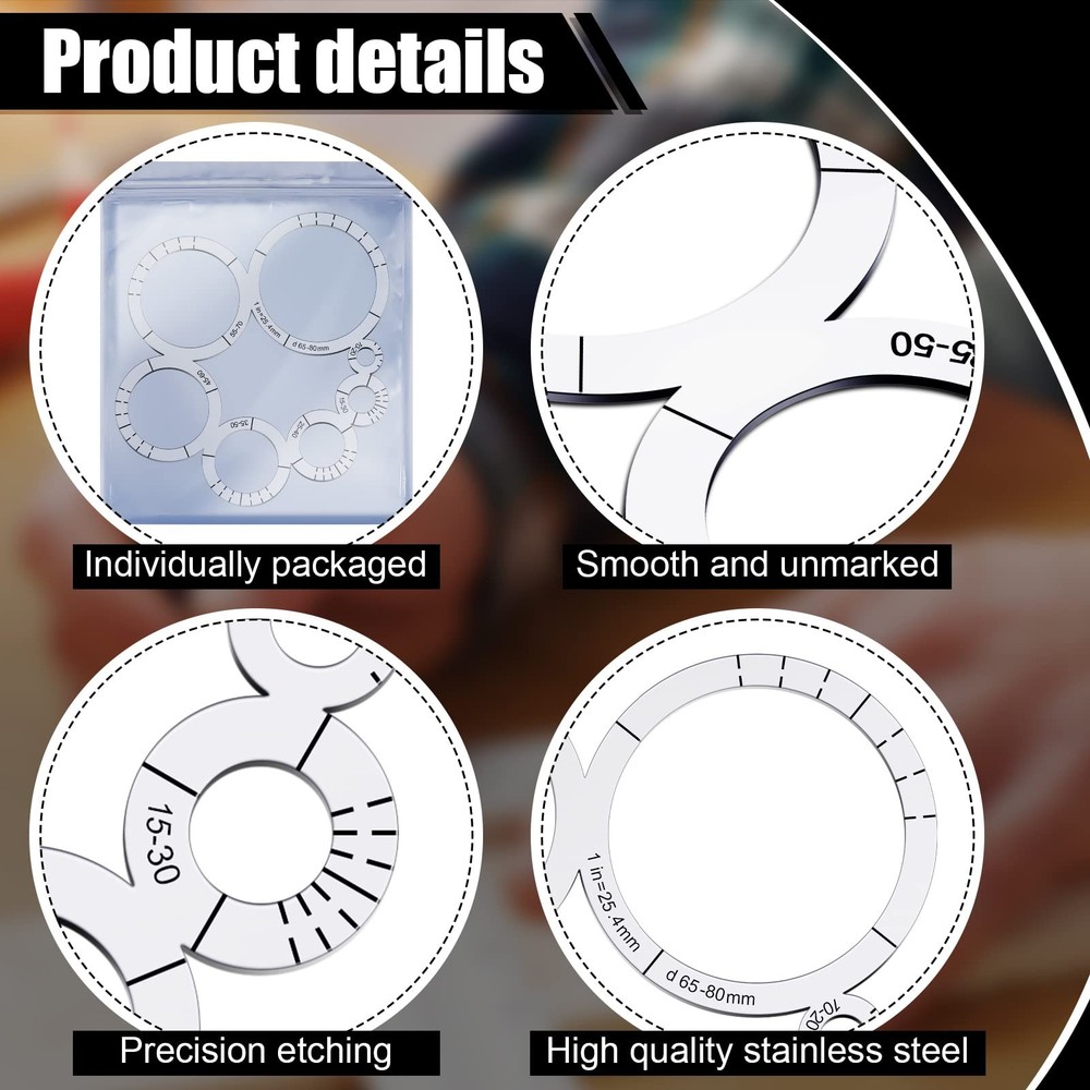 Weewooday Leather Corner Punch Set Round Basic Style, Silver