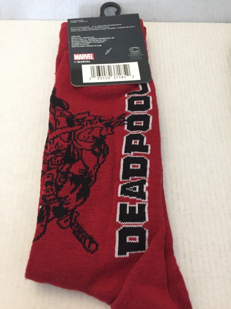 NEW Marvel Deadpool Unisex Crew Socks Size 6-12