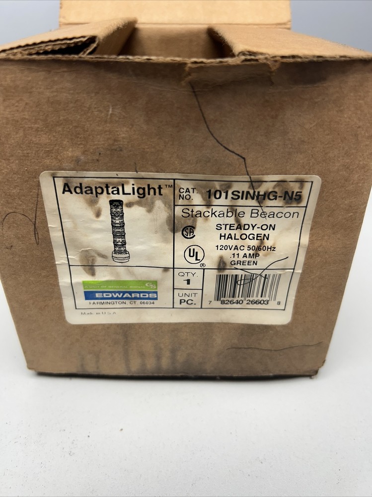 Edwards Signaling 101SINHG-N5 24V DC Halogen Stacklight, Green NEW BXRS