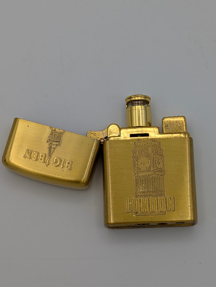 Big Ben London Goldtone Butane Lighter Unknown Maker