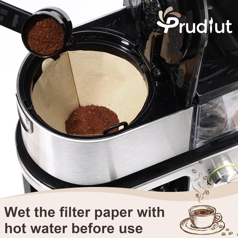 Bulk Unbleached #4 Coffee Filters - 100 Pcs for 8-12 Cup Brewers