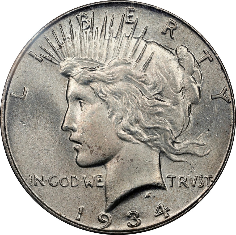 1934 Peace Dollar MS-64 NGC VIDEO
