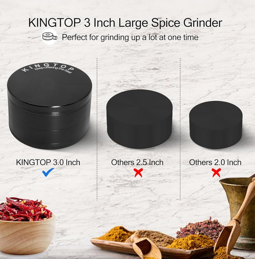 Grinder, Large 3" Spice Grinder (Midnight Black)
