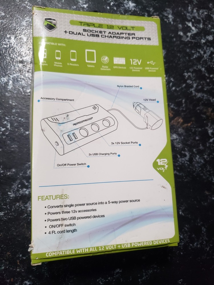 Road Proof 12v Triple Socket Adapter