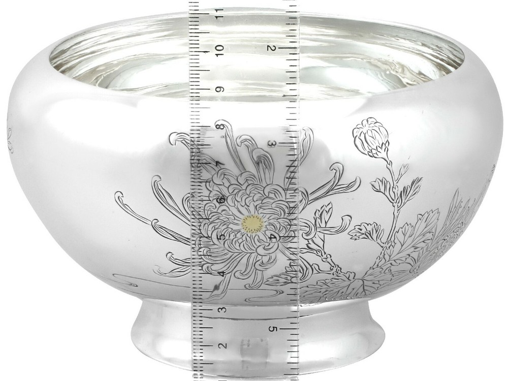 Antique Japanese Silver Serving Bowl