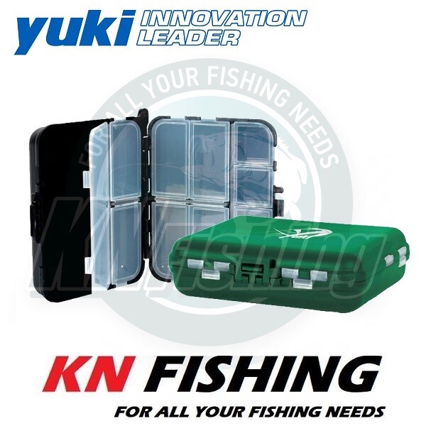 YUKI MEDIUM PLASTIC Fishing Box Colors Black/ Green