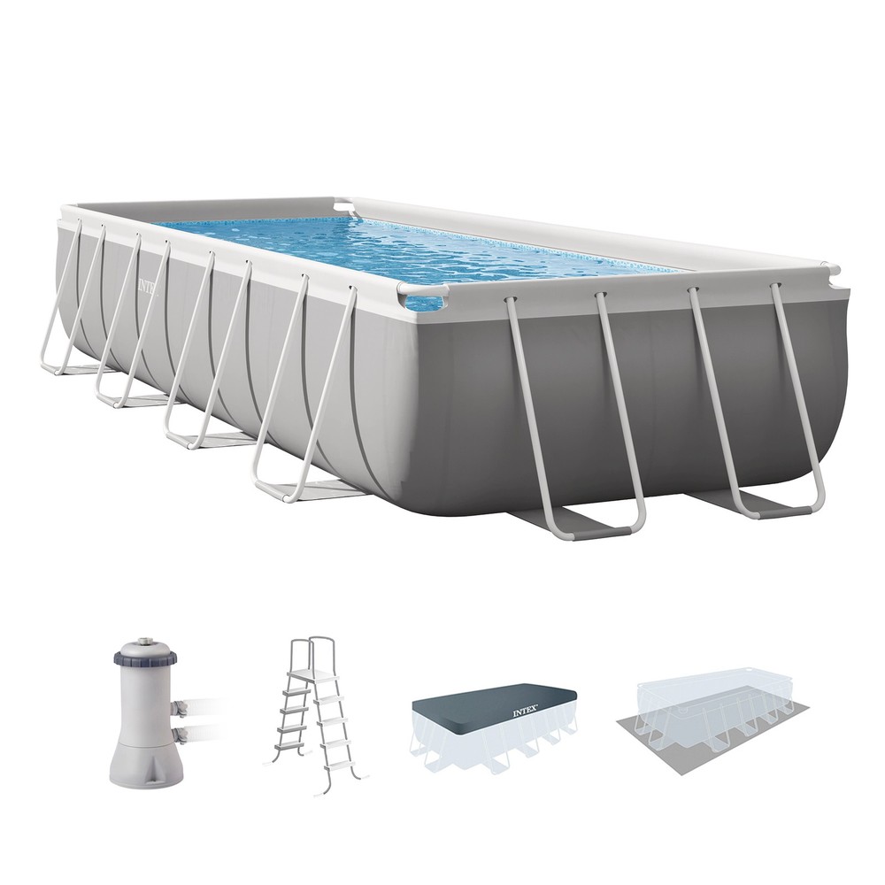 Intex 16' x 42" Prism Frame Rectangular Above Ground Swimming Pool Set(Open Box)
