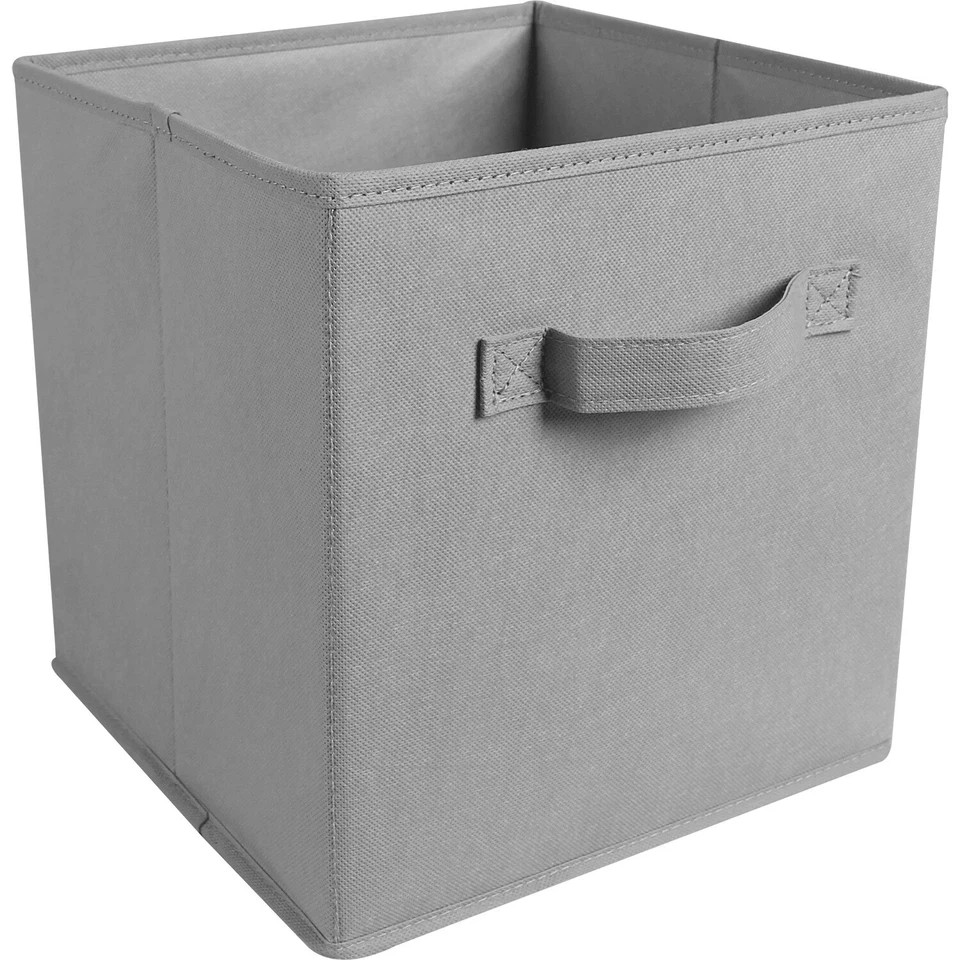 X4 Cube Storage Boxes Fabric Box Organiser Foldable Collapsible Canvas Basket
