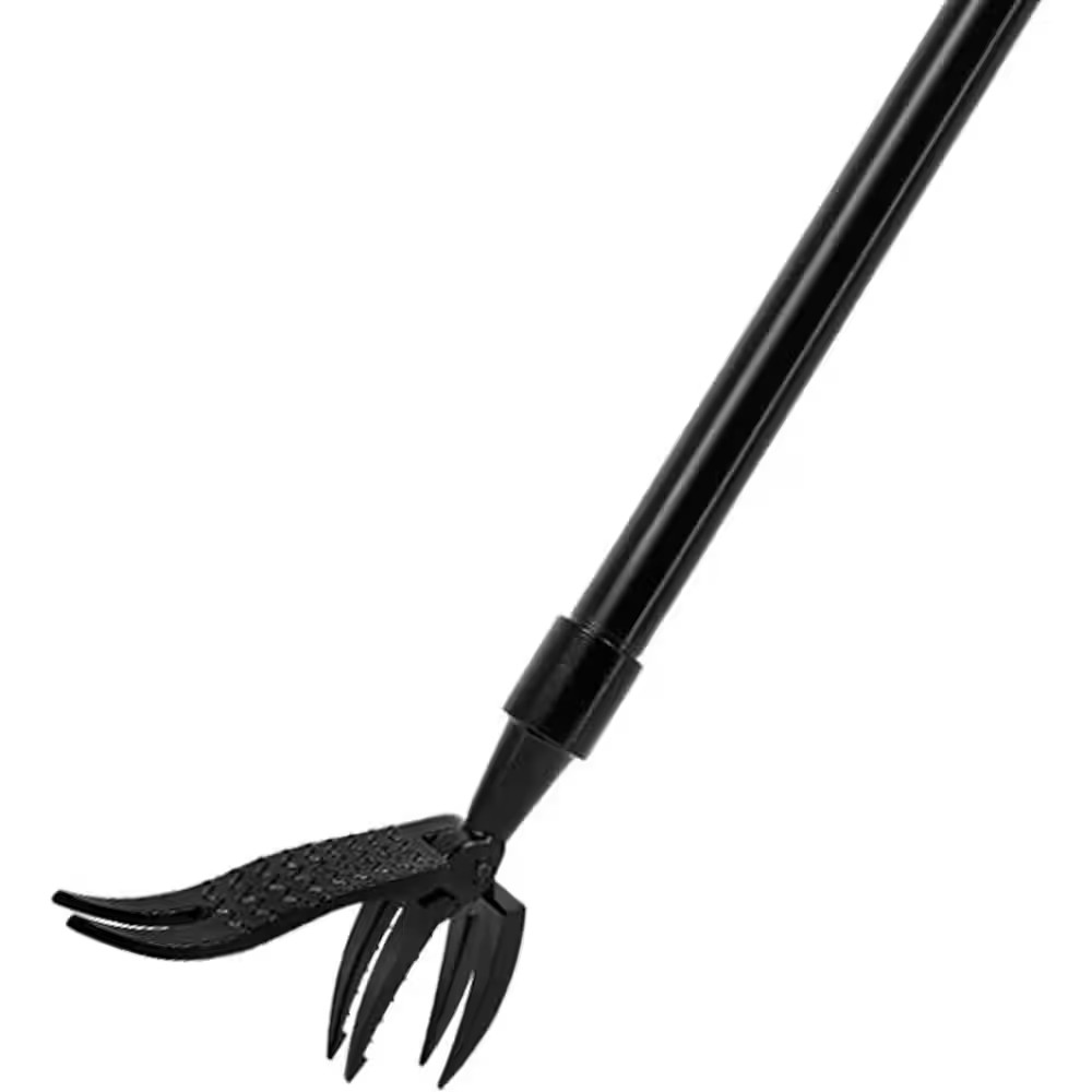 Stand up Weed Puller Tool 48 In. Handle 4-Claw Steel Head Easily Remove Weeds wi