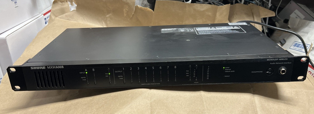 SHURE MXWANI8 MICROFLEX WIRELESS 8-CHANNEL AUDIO NETWORK INTERFACE
