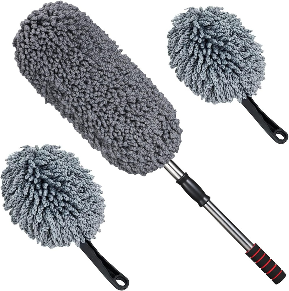 3 Pack Large Microfiber Car Duster Exterior Scratch Free with Extendable