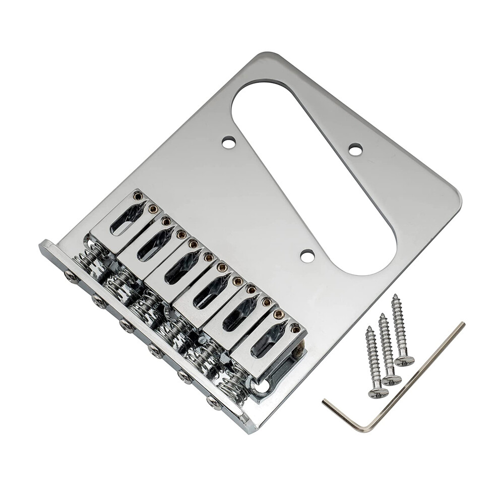 Adjustable 6 String Saddles Bridge Control Plate for Telecaster Tele TL Replace