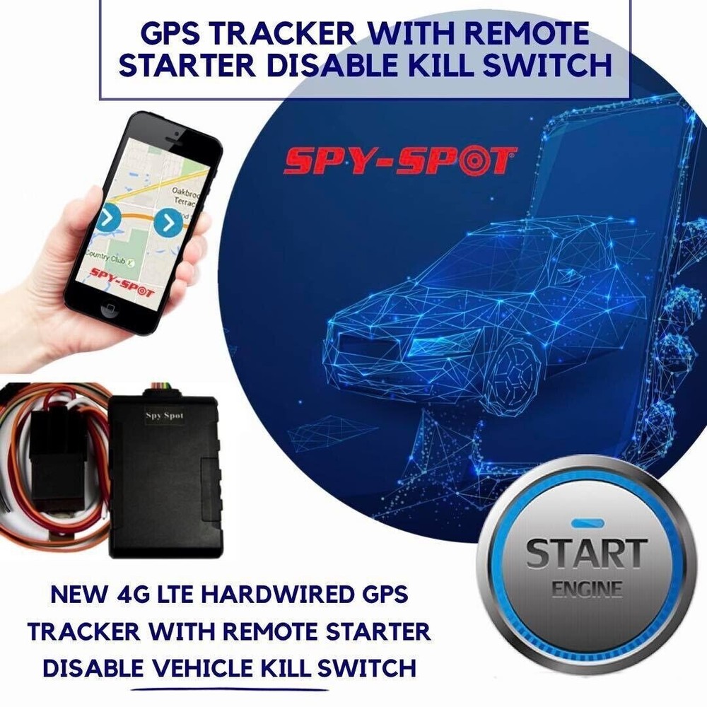 4G Hardwire Kill Switch GPS Vehicle Tracker Real Time Disable Ignition Starter
