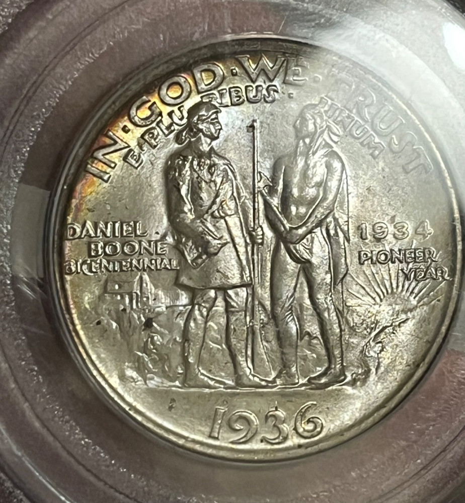 1936 Boone Commemorative Half , Gem uncirculate PCGS MS 66 ,better date & grade