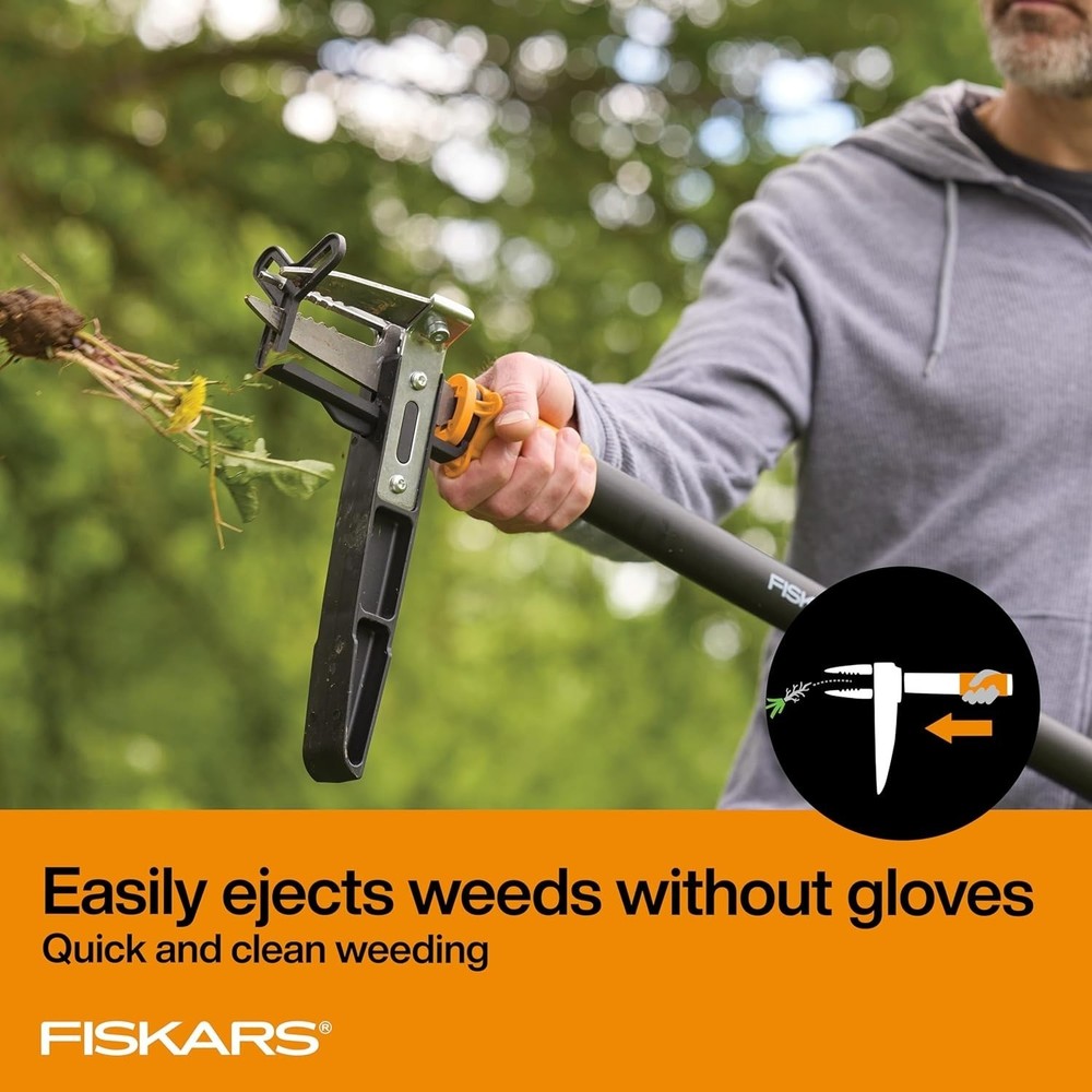 Fiskars 3-Claw Stand Up Weeder, 39" Long Ergonomic Handle with Easy-Eject NEW