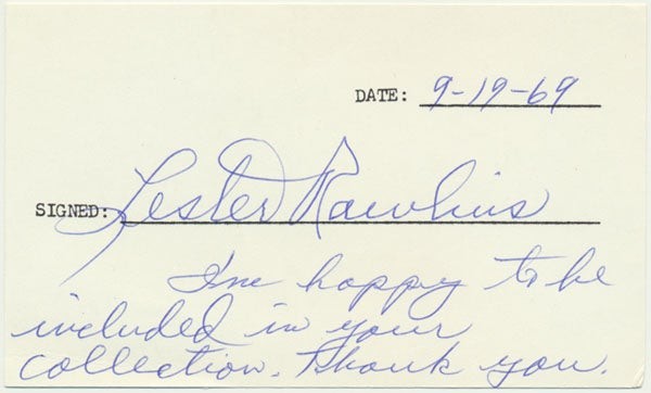 Lester RAWLINS / Signature Signed