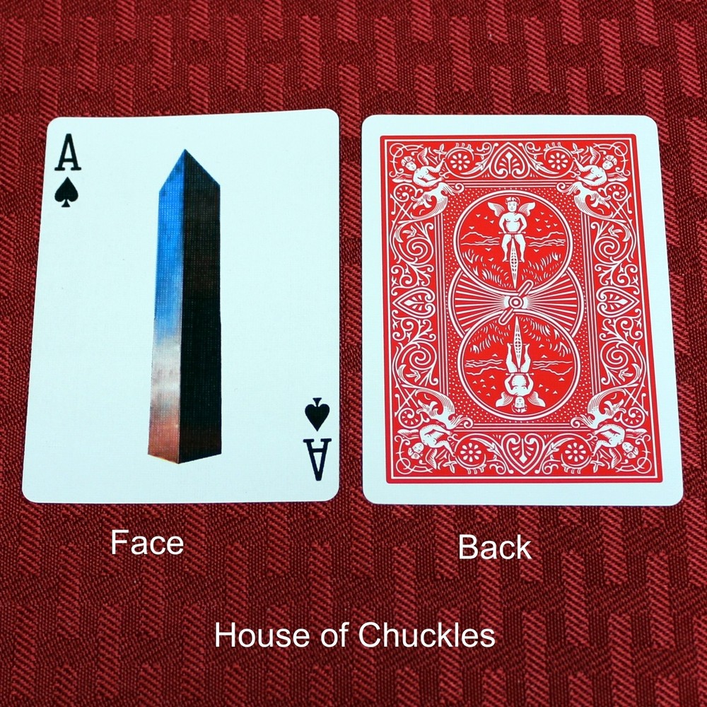 Monolith Card, Bicycle Printed Gaff Card, Red